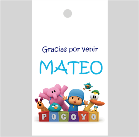 Tarjetas largas con cinta Pocoyó 24u